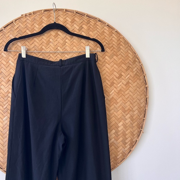 CHANEL CLASSIC VINTAGE WOMEN’S BLACK 100% WOOL TROUSER PANT W/ SILK LINING EUC - Picture 8 of 13